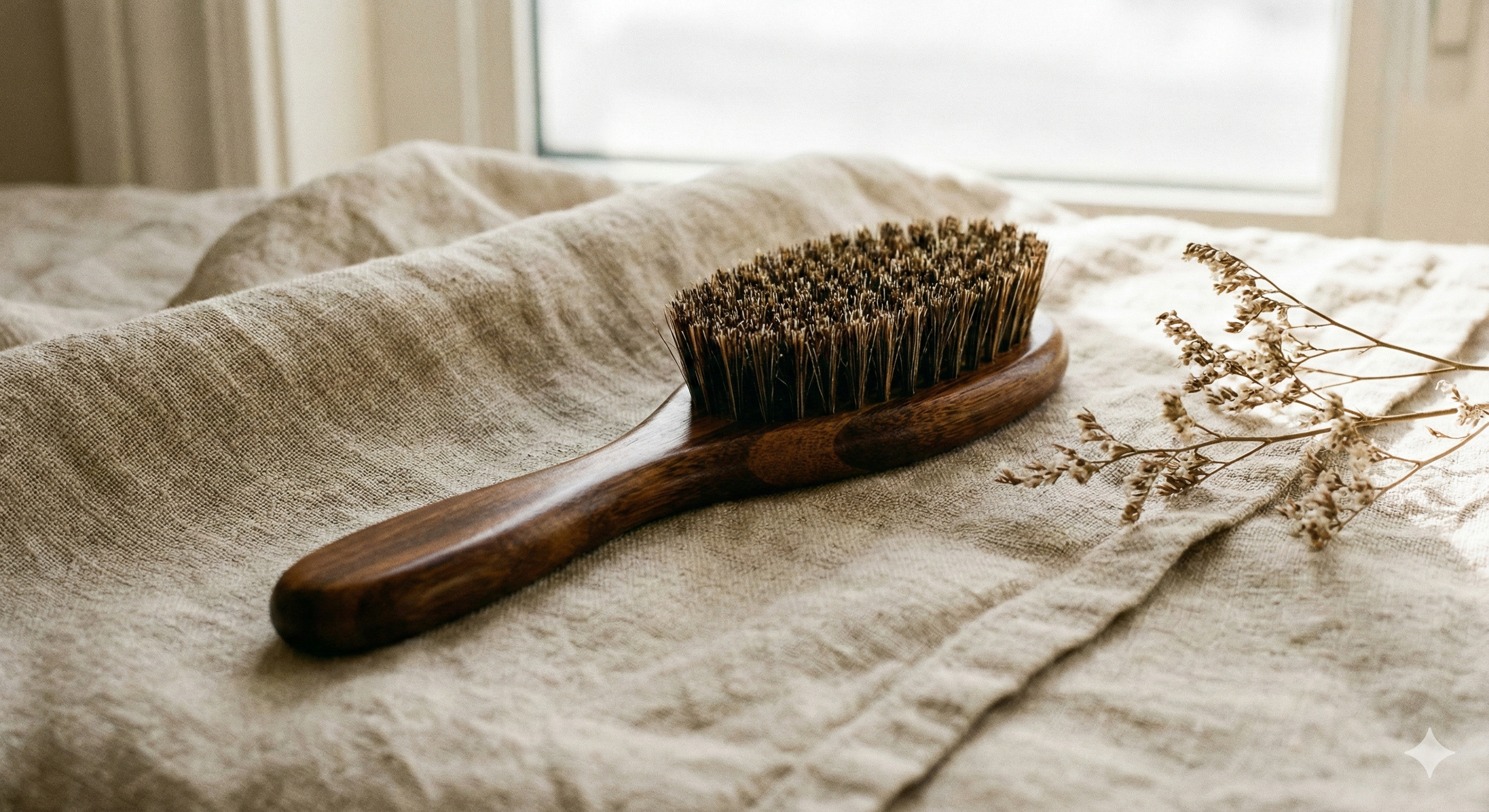 Natural grooming brush